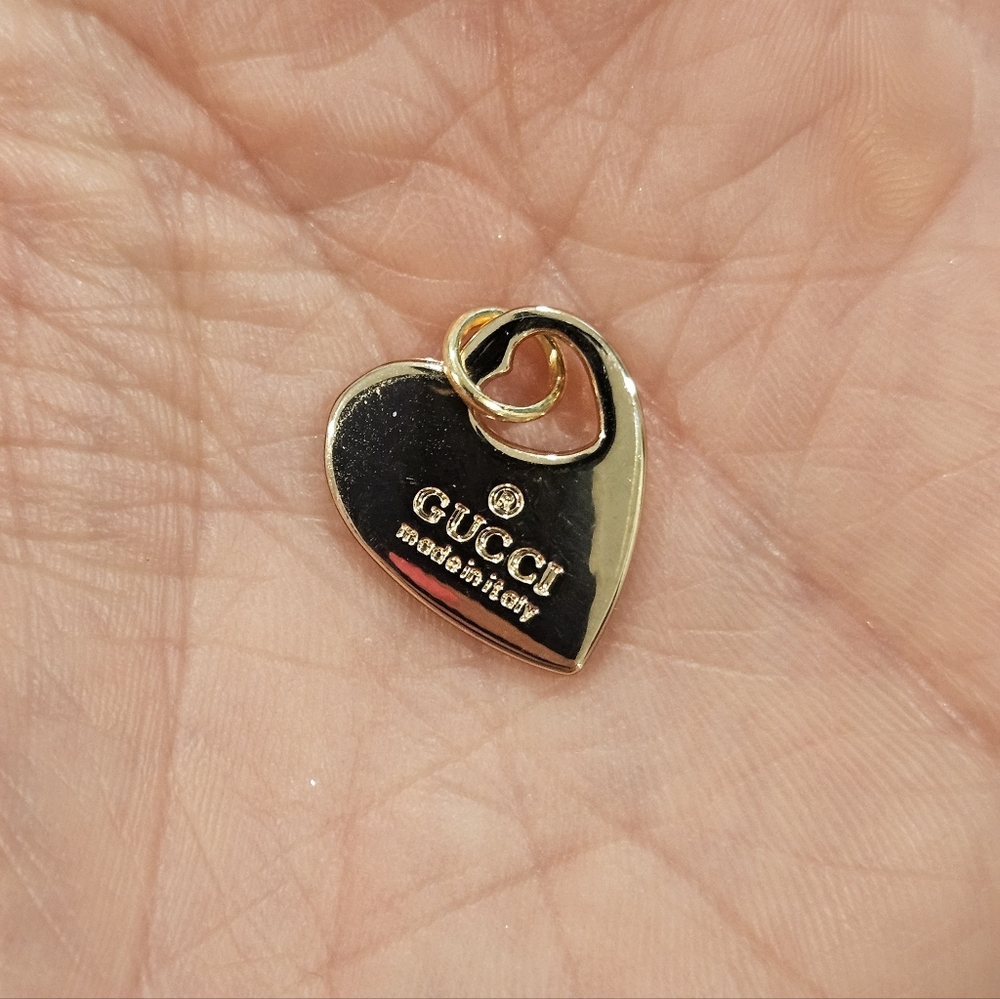 Gucci Light Gold Heart Replacement Pull Pendant Charm - Picture 4 of 5
